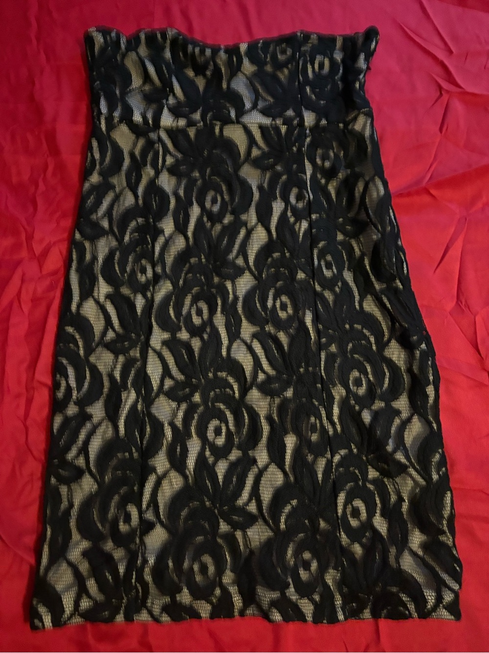 A Is For Audrey womens size medium black lace strapless dress